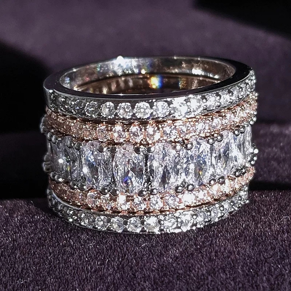 New Luxury Silver&Rose Gold Jewelry Set - Picture 3 of 3